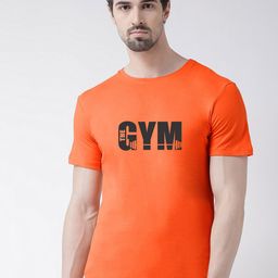 Friskers Men Orange Typography Printed T-shirt-image-47