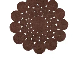 Art Avenue Thistle Brown Self-Designed Jute Round Rug-55