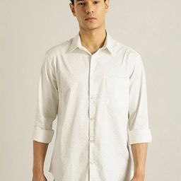 Indian Terrain Chiseled Micro Ditsy Printed Pure Cotton Slim Fit Casual Shirt-picture-8