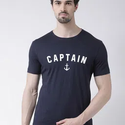 Friskers Men Navy Blue Typography Printed Half Sleeve T-shirt-image-51