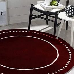 Safiya Carpet Maroon & White Geometric Woollen Carpets-picture-9