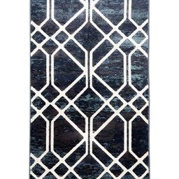 Sapana Carpet-Mats Blue & White Geometric No Shredding Carpet-picture-52