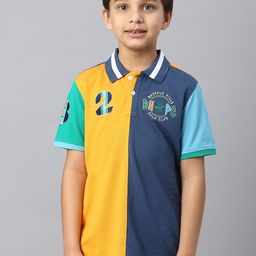 Beverly Hills Polo Club Boys Colourblocked Polo Collar Cotton T-shirt-image-98
