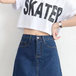 LULU & SKY A-Line Mini Denim Skirt-37