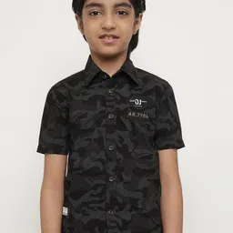 Octave Boys Camouflage Printed Cotton Casual Shirt-image-8