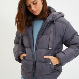 Trendyol Women Grey Hooded Puffer Jacket-image-26