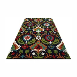 IMRA CARPET Black Ethnic Motifs Woollen Carpet-picture-14
