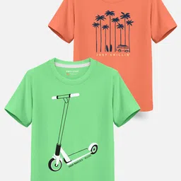 HELLCAT Boys Pack Of 2 Graphic Printed Cotton T-shirt-picture-36