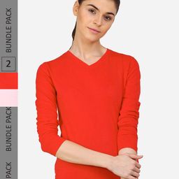 appulse Pack Of 2 V-Neck Slim Fit Running Cotton T-shirt-image-101