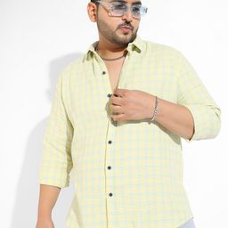 Instafab Plus Classic Opaque Checked Cotton Casual Shirt-image-78