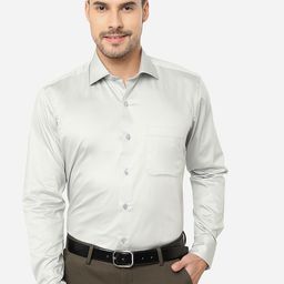 METAL Slim Fit Spread Collar Cotton Formal Shirt-image-56