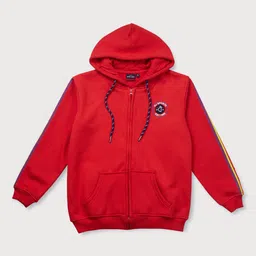 Gini and Jony Boys Solid Fleece Hooded Bomber Jacket-image-61
