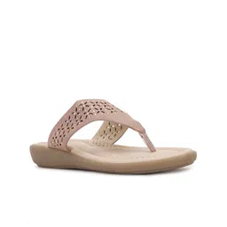 Bata Women Pink T-Strap Flats with Laser Cuts-image-98