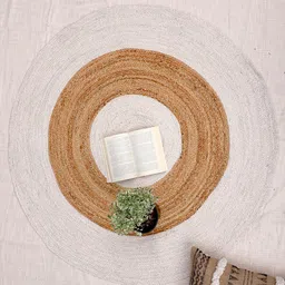 Art Avenue Inner Beige & White Braided Round Jute Rug-image-77