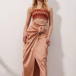 Trend Alacati stili Women Self-Designed A-Line Midi Skirt-picture-22