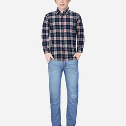 Gini and Jony Boys Opaque Checked Cotton Casual Shirt-image-78