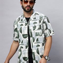The Roadster Lifestyle Co. White Relaxed Fit Abstract Printed Pure Cotton Shirt-image-30