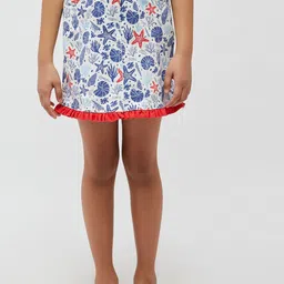 One Friday Girls Star Fish Printed Straight Skirt-image-38