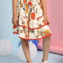 Biba Girls Floral Printed Knee Length Skirt-image-42