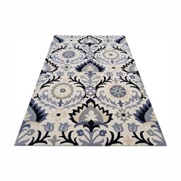 Safiya Carpet Beige & Black Ethnic Motifs Printed Hand-Tufted Rectangle Woollen Carpet-picture-56
