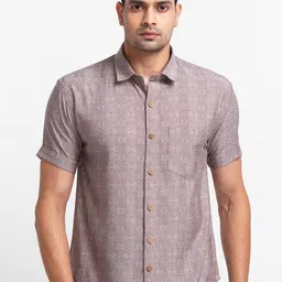 SARVAMOHAN Men Brown Original Printed Casual Shirt-image-22