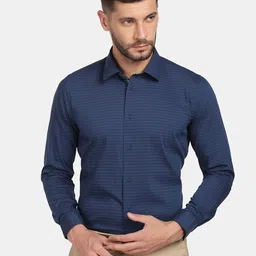 Blackberrys TechPro Men Slim Fit Horizontal Striped Cotton Formal Shirt-image-83