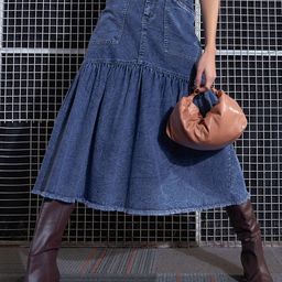 SASSAFRAS Denim Midi Flared Skirt-picture-11