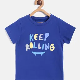 MINI KLUB Boys Typography Printed Cotton T-shirt-image-30