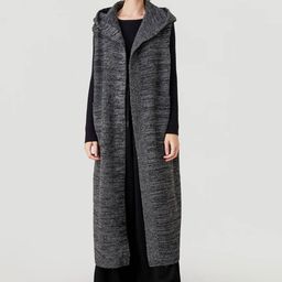 JC Collection Self Design Heathered Single-Breasted Longline Hood Overcoat-image-96