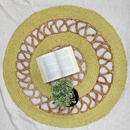 Art Avenue Sun Beige & Green Braided Round Jute Rug-image-20