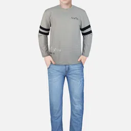Palm Tree Boys Grey Printed Full Sleeves T-shirt-image-9