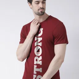 Friskers Men Maroon Typography Printed Half Sleeve T-shirt-image-8