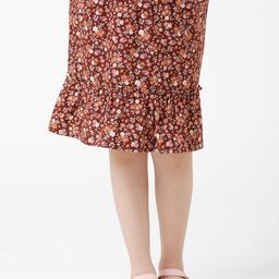 KATE & OSCAR Girls Floral Printed Knee Length A-Line Skirt-image-20