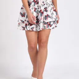 VAHSON Printed Layered Above Knee Length Short A-Line Skirt-picture-40