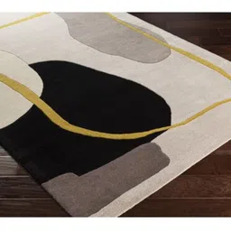 Safiya Carpet Beige & Brown Abstract Printed Hand-Tufted Rectangle Shaped Woollen Carpet-20