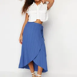 Trendyol Striped Wrap Maxi Skirts-image-15