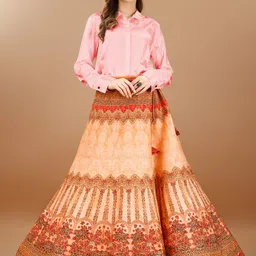SAPTRANGI Printed Flared Maxi Skirt-picture-18