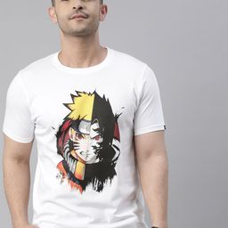 Bushirt Men White Printed Cotton T-shirt-image-85