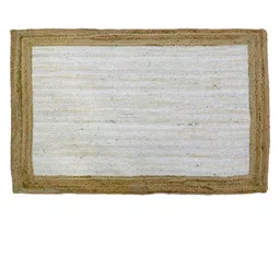 Art Avenue Empty Brown & White Braided Jute Rectangular Rug-image-81