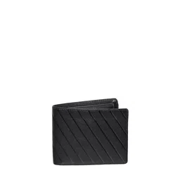 HENEDA Men Black Striped PU Two Fold Wallet-picture-45