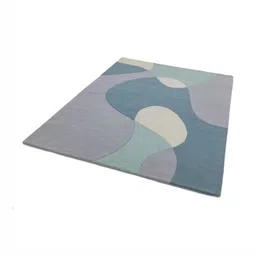 Safiya Carpet Blue Abstract Printed Woollen Regular Carpet-image-23