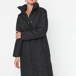 Trendyol Women Black Solid Padded Overcoat-54