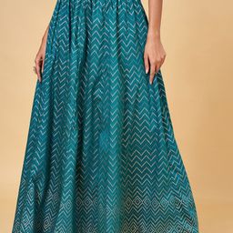 RANGMANCH BY PANTALOONS Geometric Printed Flared Maxi Skirt-picture-44