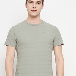 OGEN Striped Round Neck Short Sleeves Cotton Casual T-shirt-image-74