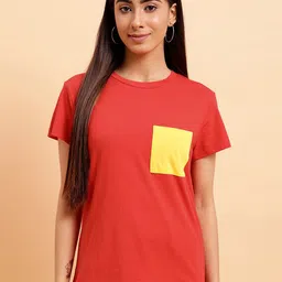 MINT STREET Round Neck Pure Cotton Casual T-shirt-image-54