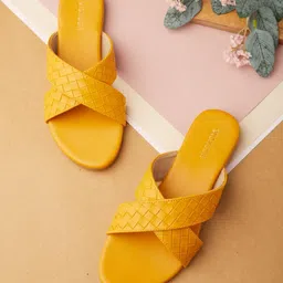 Vishudh Women Mustard Open Toe Flats-picture-31