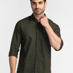 Oxemberg Men Classic Slim Fit Printed Casual Shirt-image-45