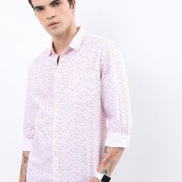 HIGHLANDER White Floral Printed Slim Fit Cotton Casual Shirt-image-31