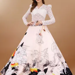 SAPTRANGI Floral Printed Flared Midi Skirt-picture-31