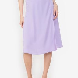 ZALORA BASICS Purple Split Hem Skirt-image-11